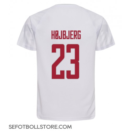 Danmark Pierre-Emile Hojbjerg #23 Replika Bortatröja VM 2022 Kortärmad